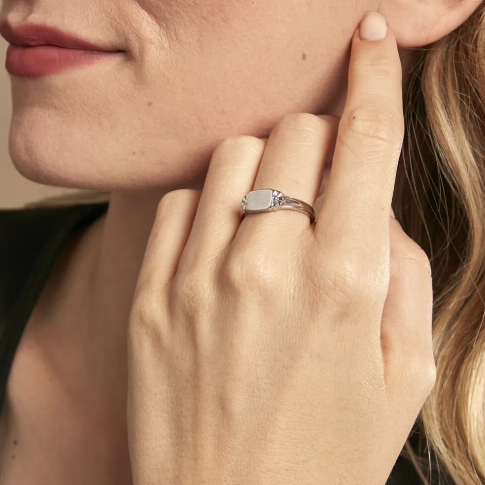 Chevalière Darian Argent Blanc