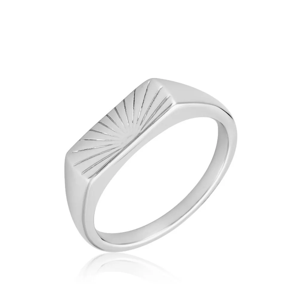 Chevalière Dotty Argent Blanc