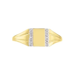Chevalière Earl Or Jaune Diamant