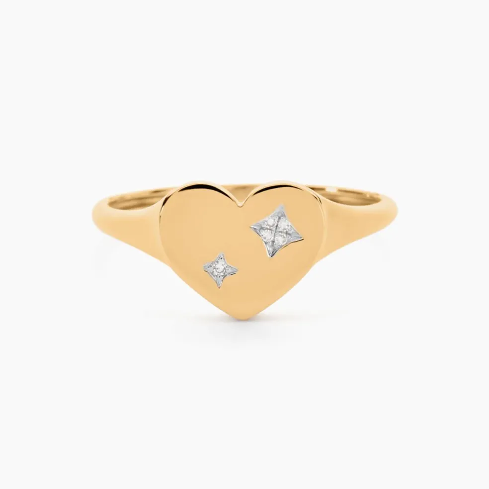 Chevalière Headley Or Jaune Diamant