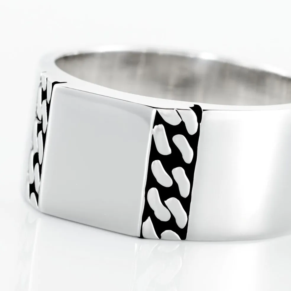 Chevalière Luka Argent Blanc