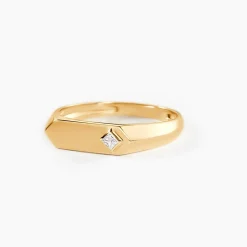 Chevalière Madhavi Or Jaune Oxyde De Zirconium