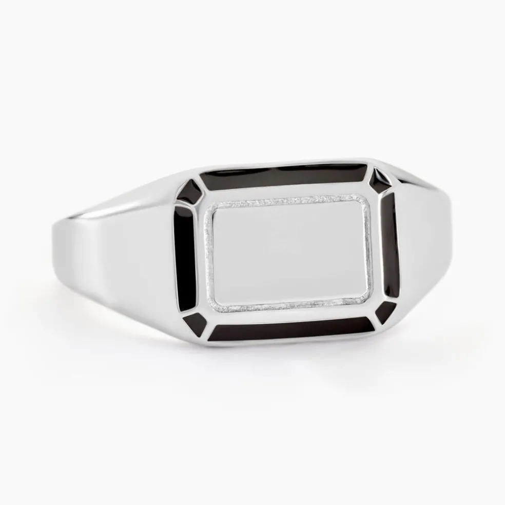 Chevalière Manny Argent Blanc