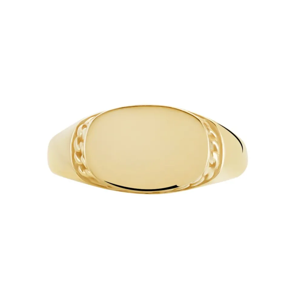 Chevalière Plaqué Or Jaune Nail