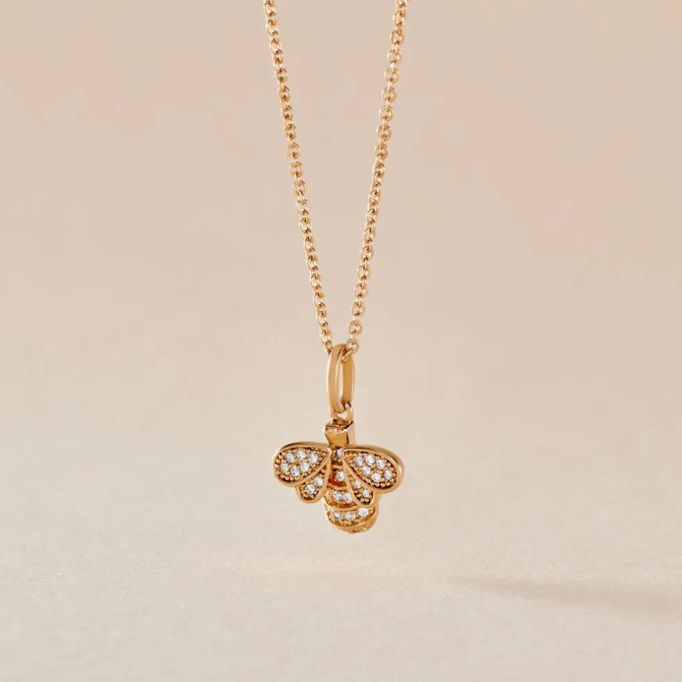 Collier Abelha Plaqué Or Jaune Oxyde De Zirconium