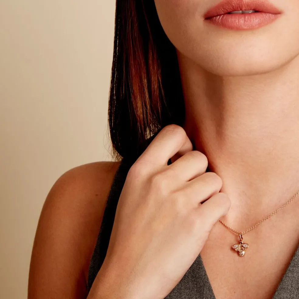 Collier Abelha Plaqué Or Jaune Oxyde De Zirconium