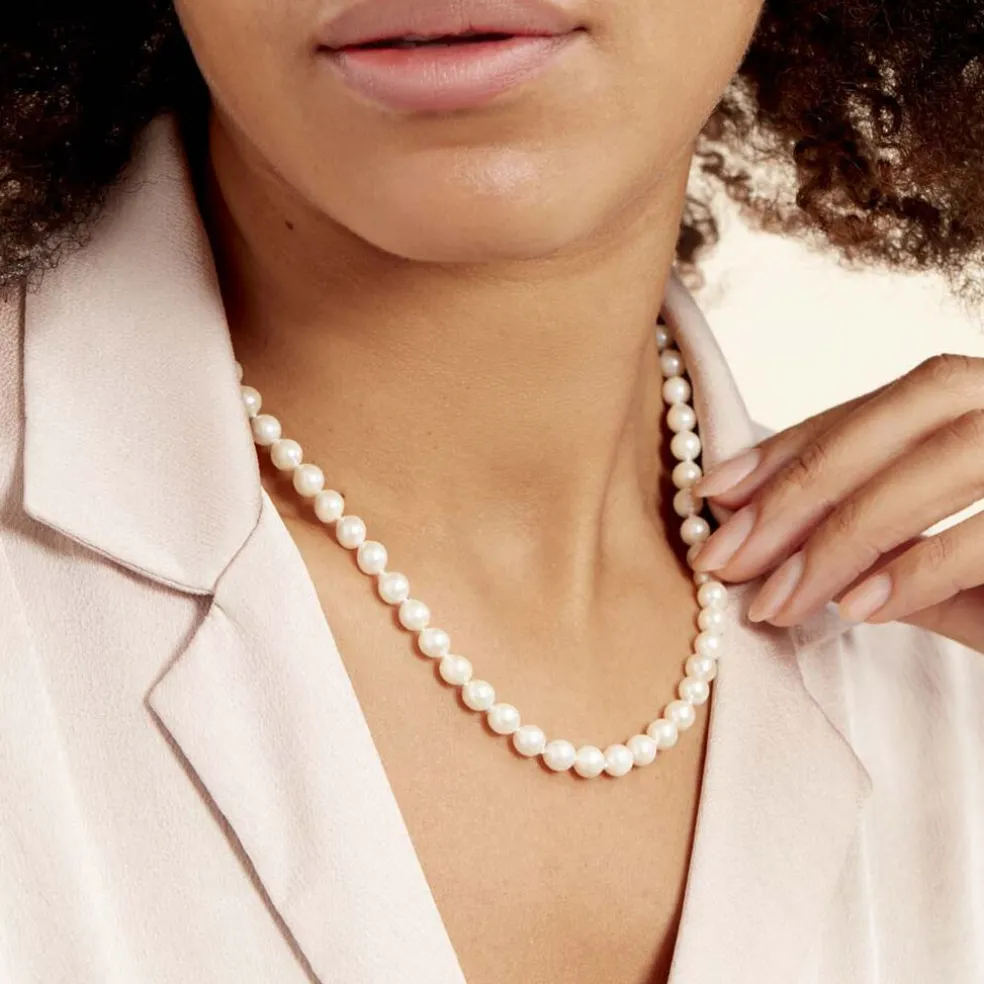 Collier Aicha Or Jaune Perle De Culture D'akoya