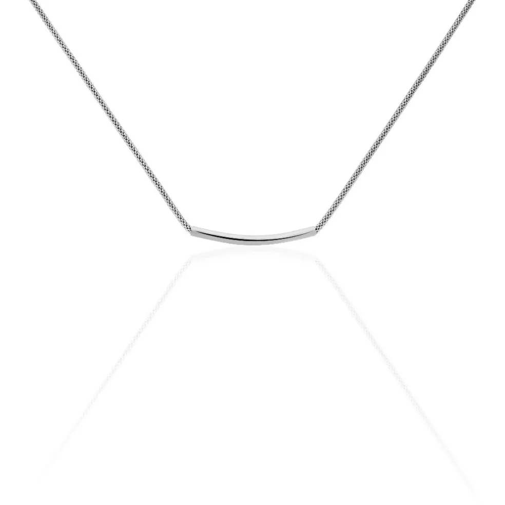 Collier Amadeo Maille Popcorn Acier Blanc