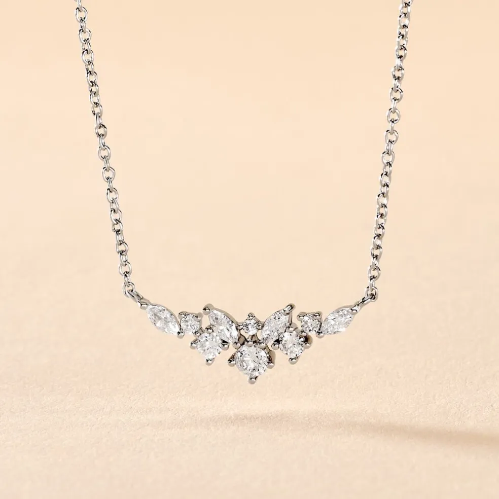 Collier Amissa Argent Blanc Oxyde De Zirconium