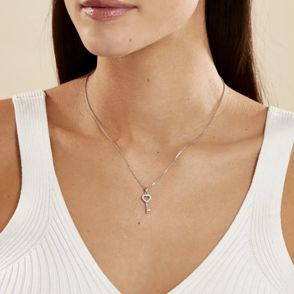 Collier Amy Argent Blanc Oxyde De Zirconium