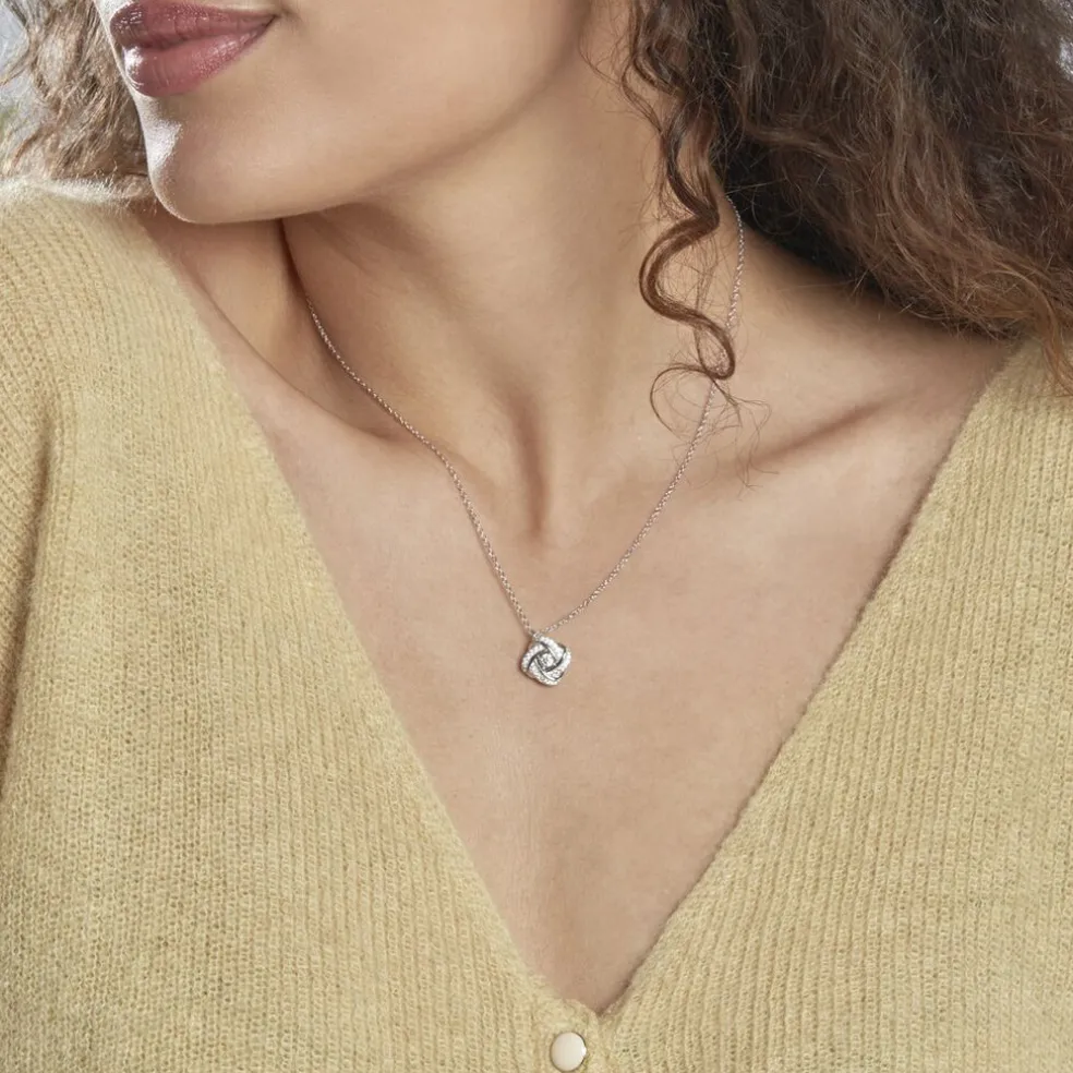 Collier Anasthase Argent Blanc Oxyde De Zirconium