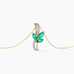 Collier Angie Or Jaune Emeraude Diamant