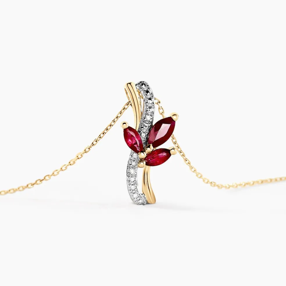 Collier Angie Or Jaune Rubis Diamant