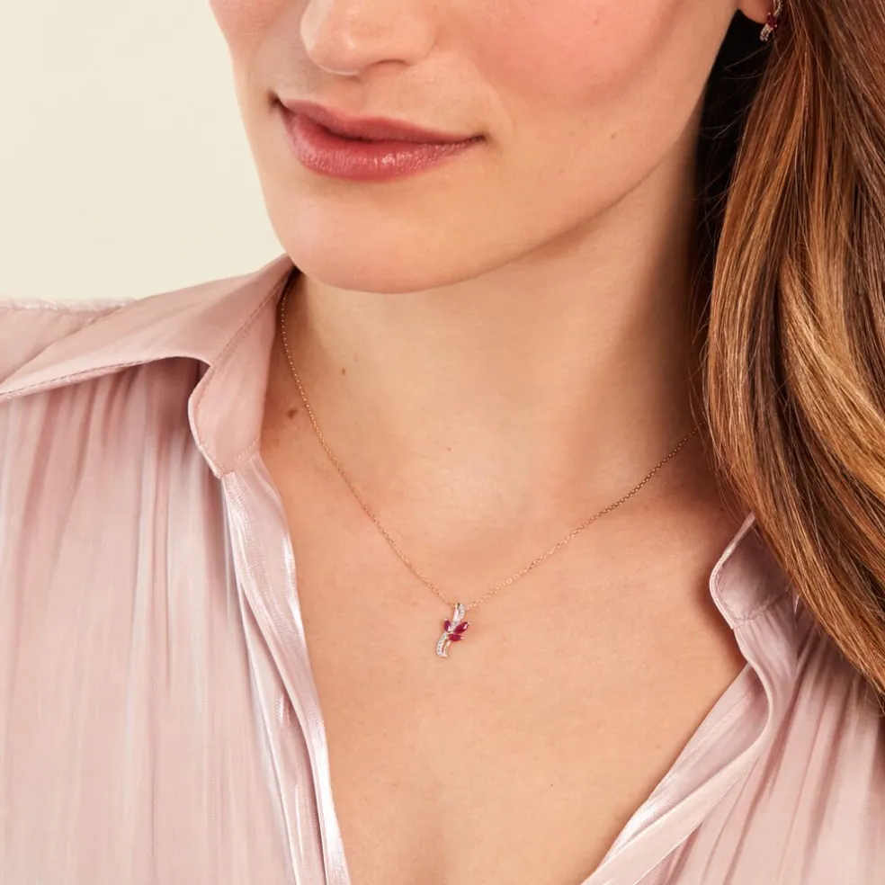 Collier Angie Or Jaune Rubis Diamant