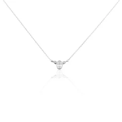 Collier Argent Blanc Afonso Oxyde De Zirconium