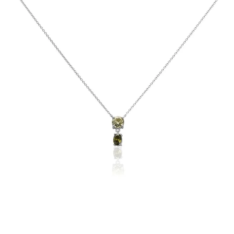Collier Argent Blanc Brenna Oxydes De Zirconium