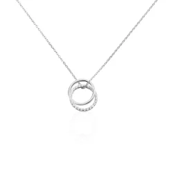 Collier Argent Blanc Circus Oxyde De Zirconium Maille
