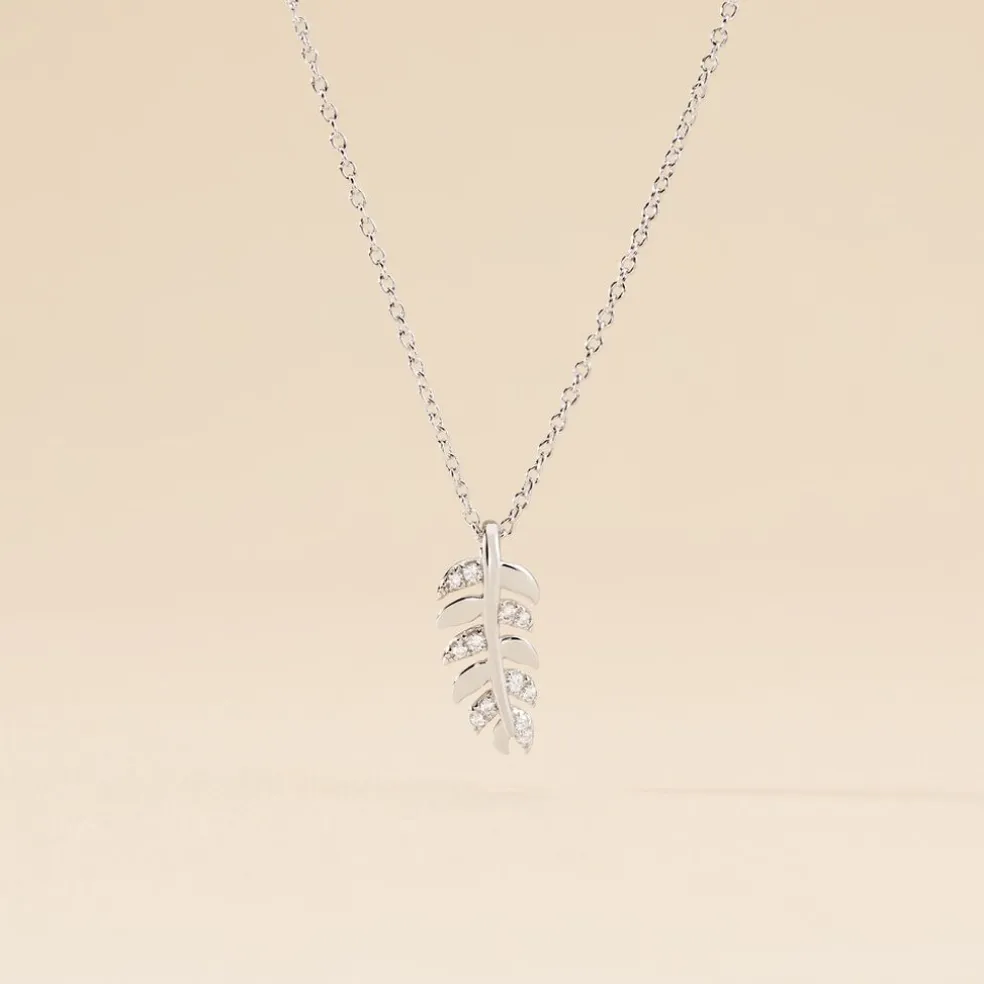 Collier Argent Blanc Jade Oxydes De Zirconium