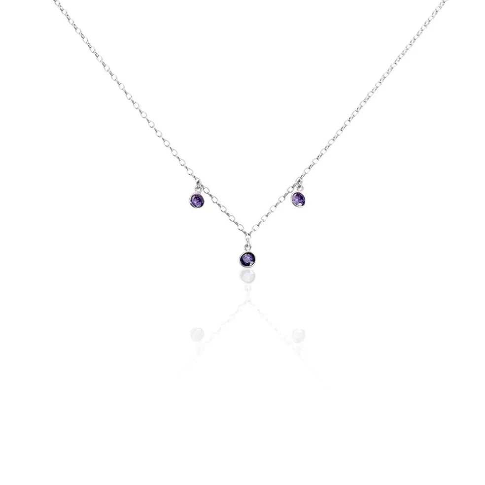 Collier Argent Blanc Muireall Oxydes De Zirconium