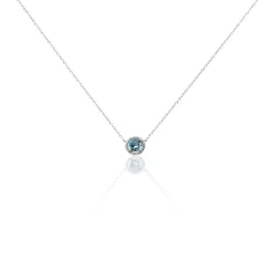 Collier Argent Blanc Rio Copacabana Oxyde De Zirconium