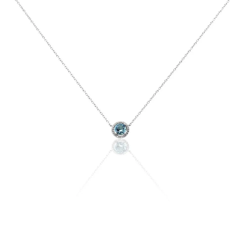 Collier Argent Blanc Rio Copacabana Oxyde De Zirconium