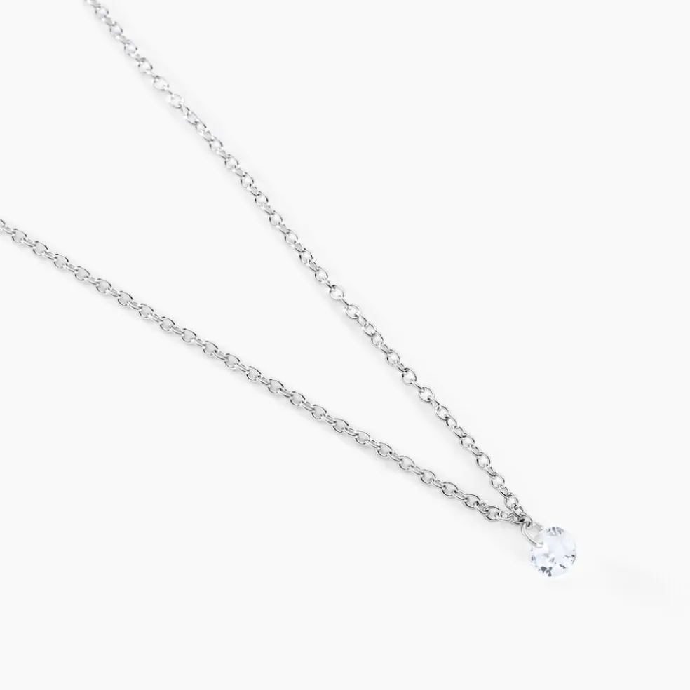 Collier Argent Constantin Argent Blanc Oxyde