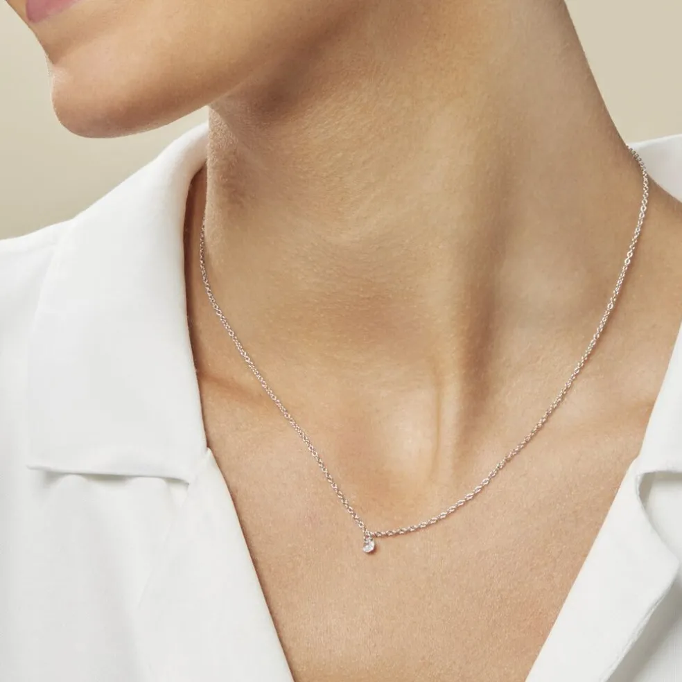 Collier Argent Constantin Argent Blanc Oxyde