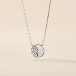 Collier Argent Haile Oxydes De Zirconium
