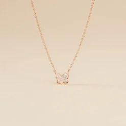 Collier Argent Rose Anne-lise Oxyde De Zirconium