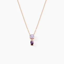 Collier Argent Rose Brenna Oxydes De Zirconium