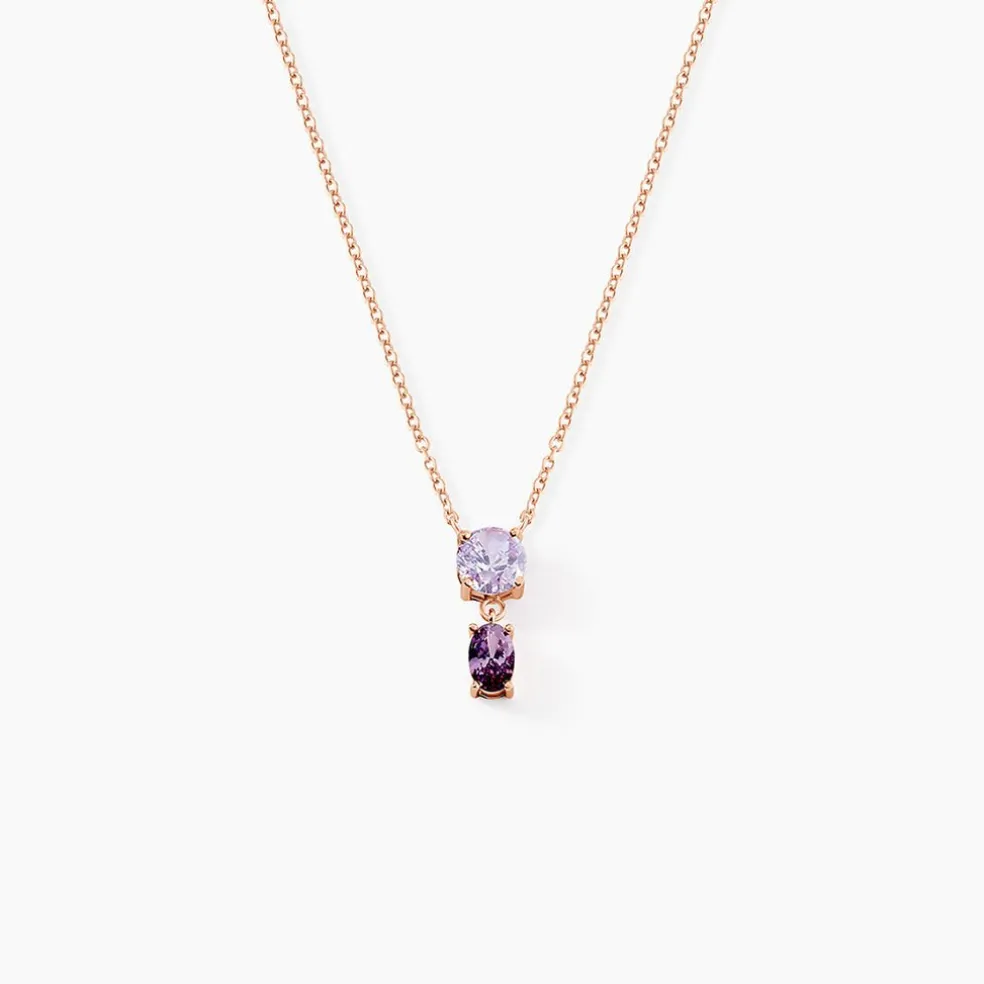 Collier Argent Rose Brenna Oxydes De Zirconium