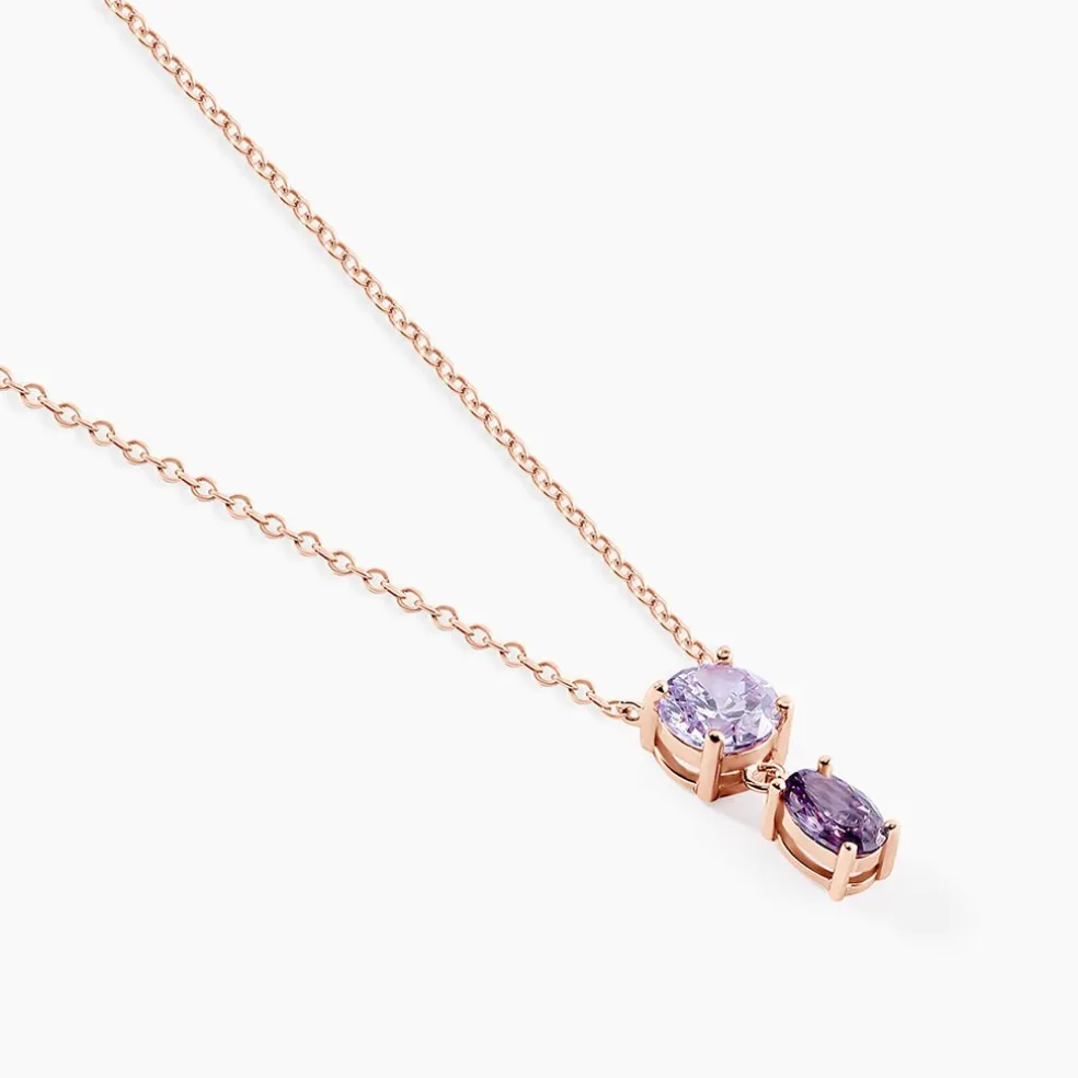 Collier Argent Rose Brenna Oxydes De Zirconium