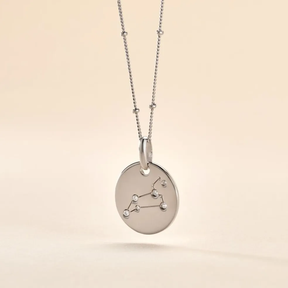 Collier Astr Argent Oxydes De Zirconium