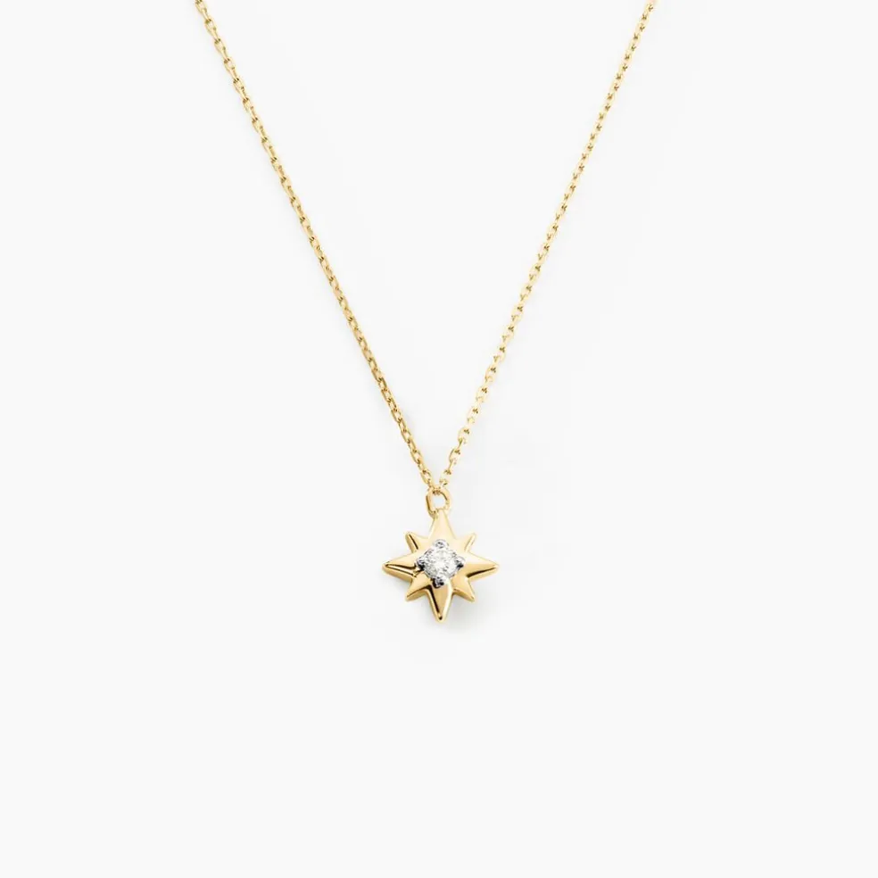 Collier Astralia Or Jaune Oxyde De Zirconium