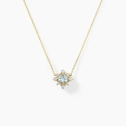 Collier Astrithr Or Jaune Topaze Oxyde De Zirconium