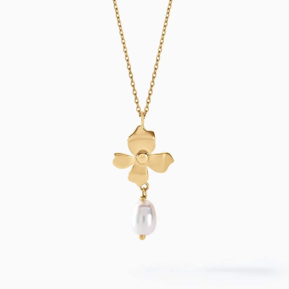 Collier Audley Or Jaune Perle De Culture