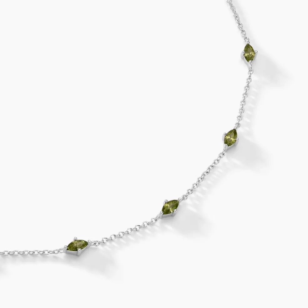 Collier Borya Argent Blanc Oxyde De Zirconium