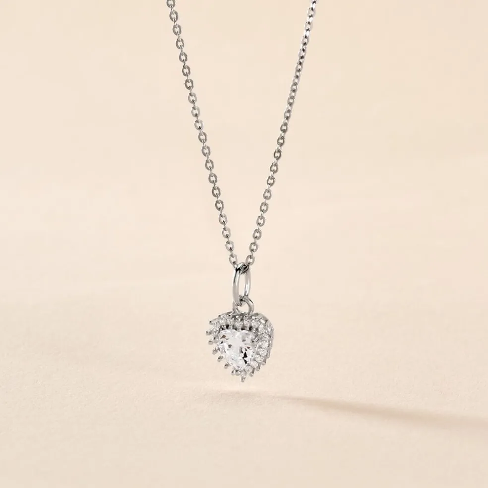 Collier Calvi Argent Blanc Oxyde De Zirconium