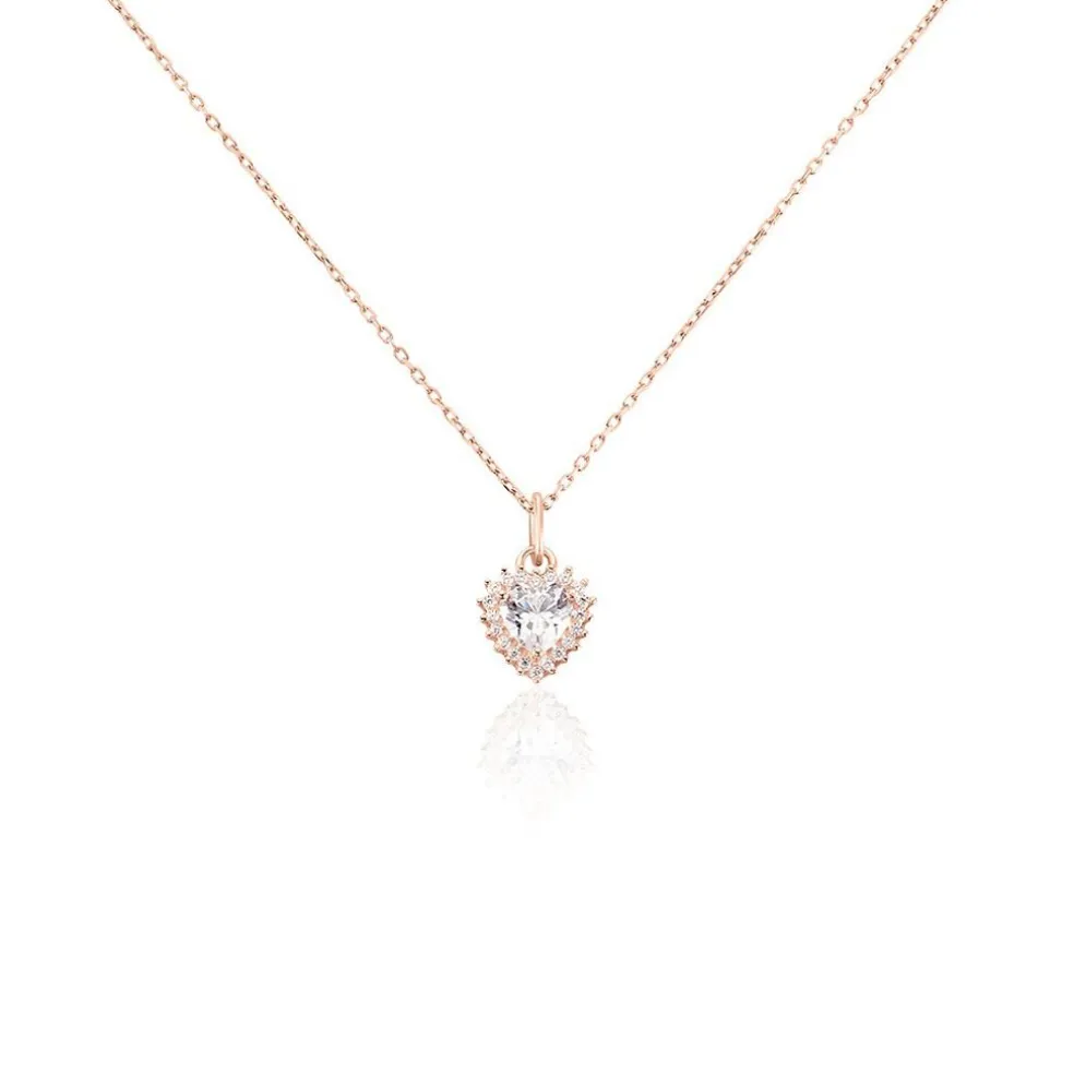 Collier Calvi Argent Rose Oxyde De Zirconium