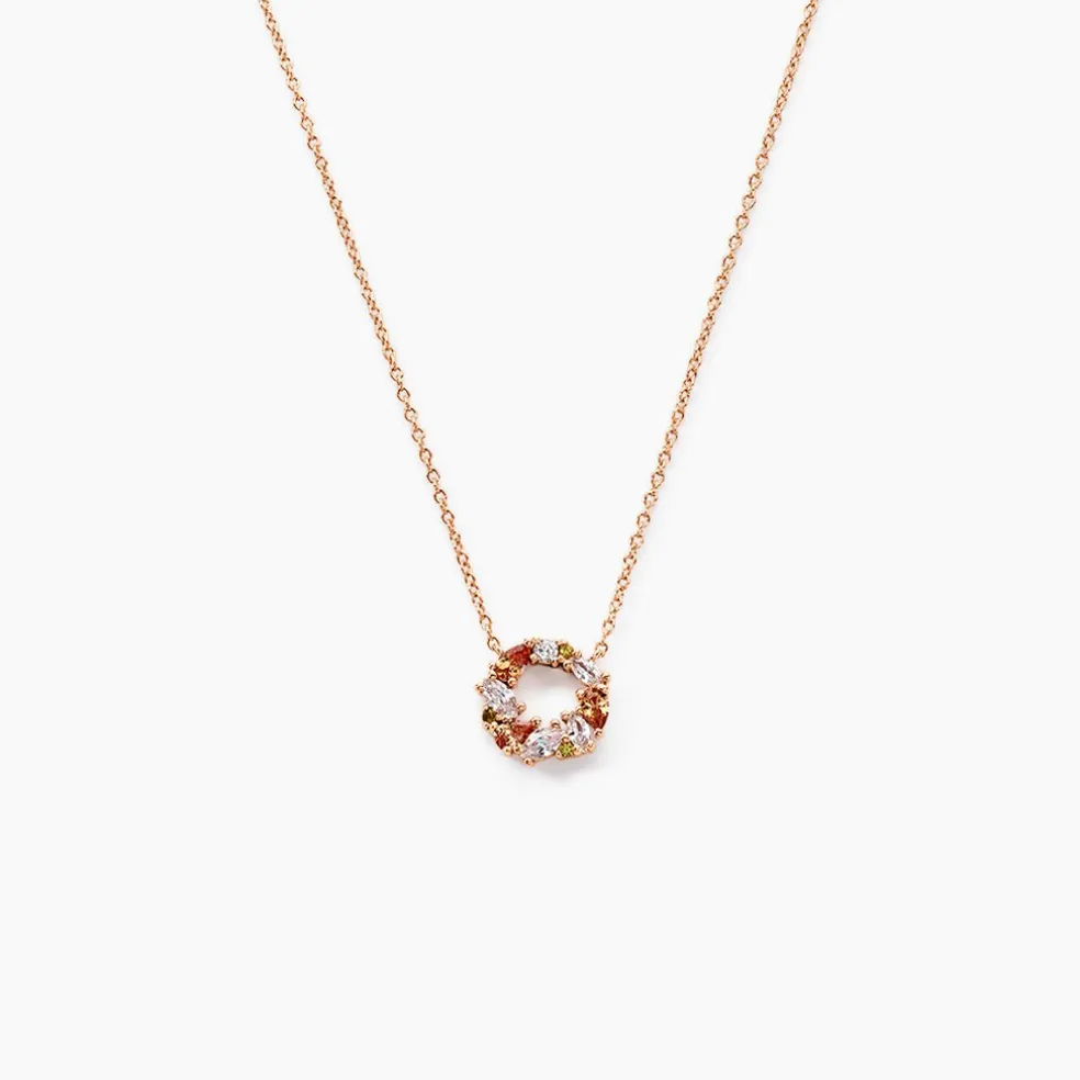 Collier Camelia Argent Rose Oxyde De Zirconium