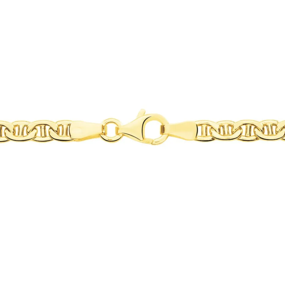 Collier Capucin Or Jaune Maille Marine Plate