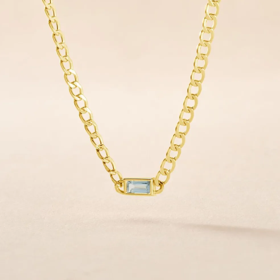 Collier Chain Or Jaune Topaze