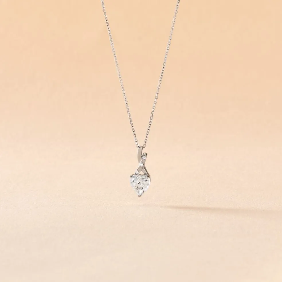 Collier Clothilde Or Blanc Oxyde De Zirconium