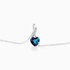 Collier Clothilde Or Blanc Topaze Et Oxyde De Zirconium