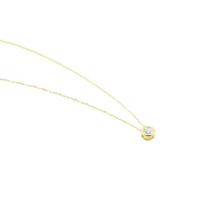 Collier Columbine Or Jaune Oxyde De Zirconium Blanc