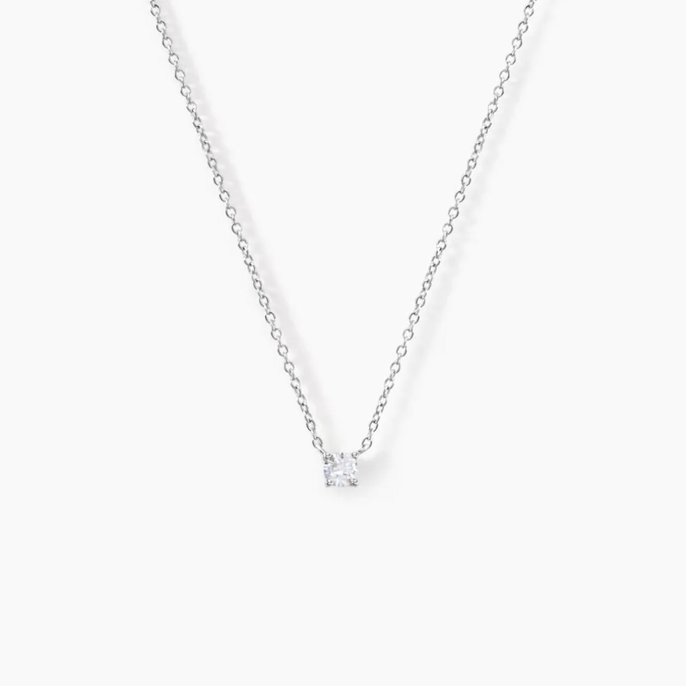 Collier Court Argent Blanc Lylwenn Oxyde De Zirconium