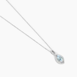Collier Dalil Or Blanc Topaze Oxyde