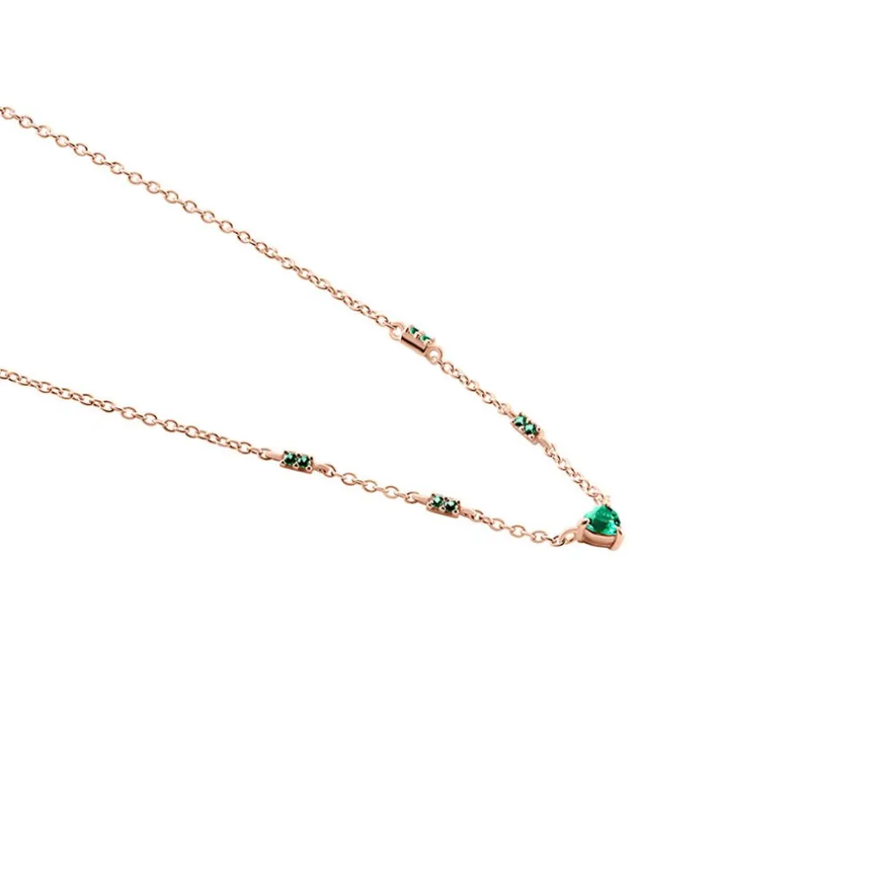 Collier Déclaration Argent Rose Oxyde De Zirconium