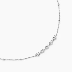 Collier Declaration Argent Blanc Oxyde De Zirconium