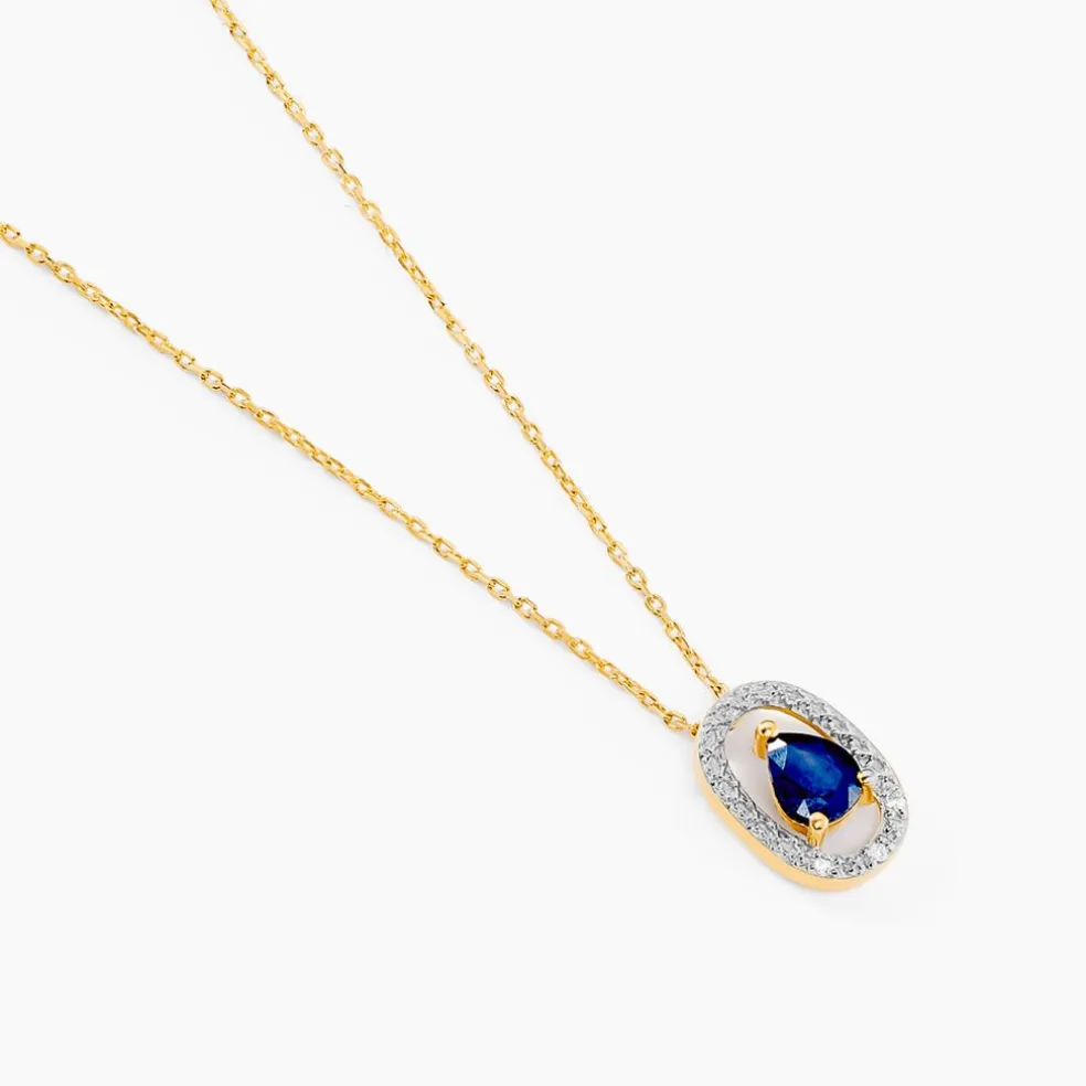 Collier Dorottya Or Jaune Saphir Diamant